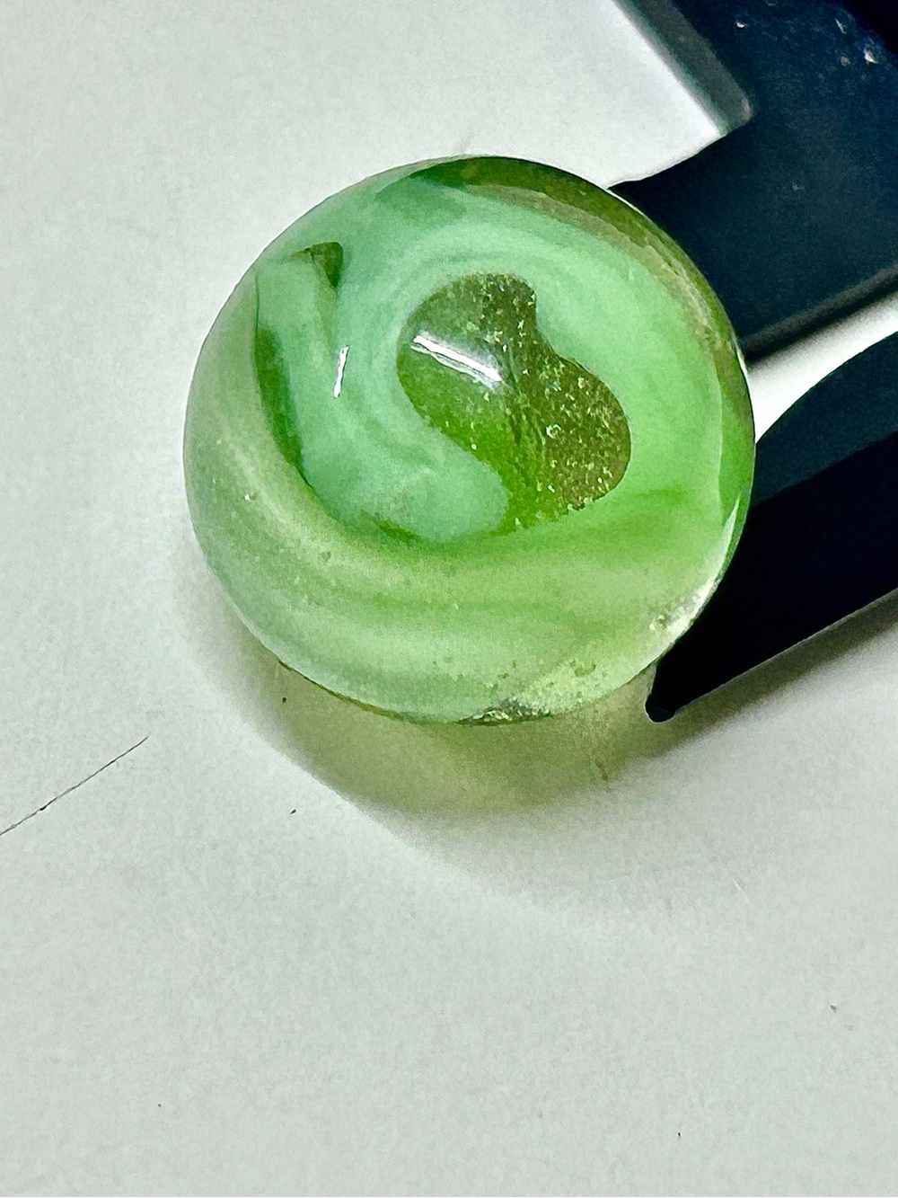 Antique Akro Agate Lime Fizz Swirl Hybrid Marble